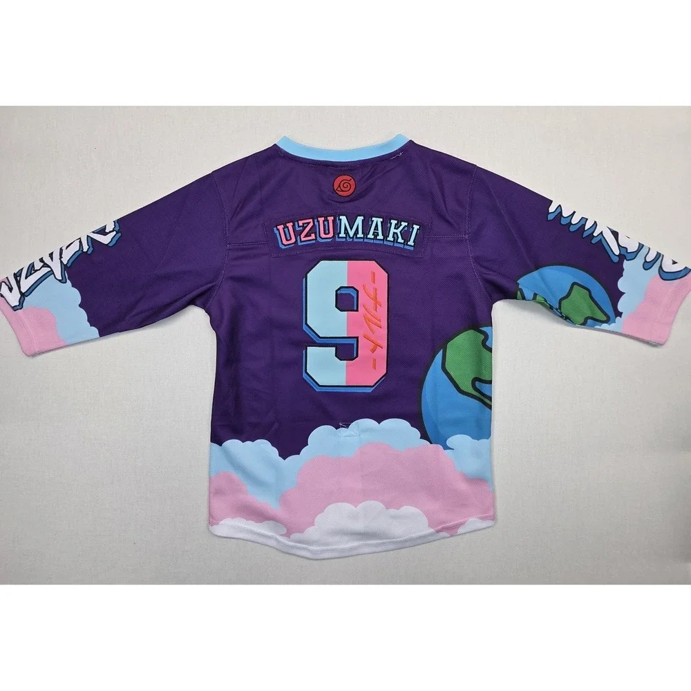 Naruto Lil Uzi Vert Jersey Youth Medium Yellow Yokai Anime Hockey Kids‎ Tee
